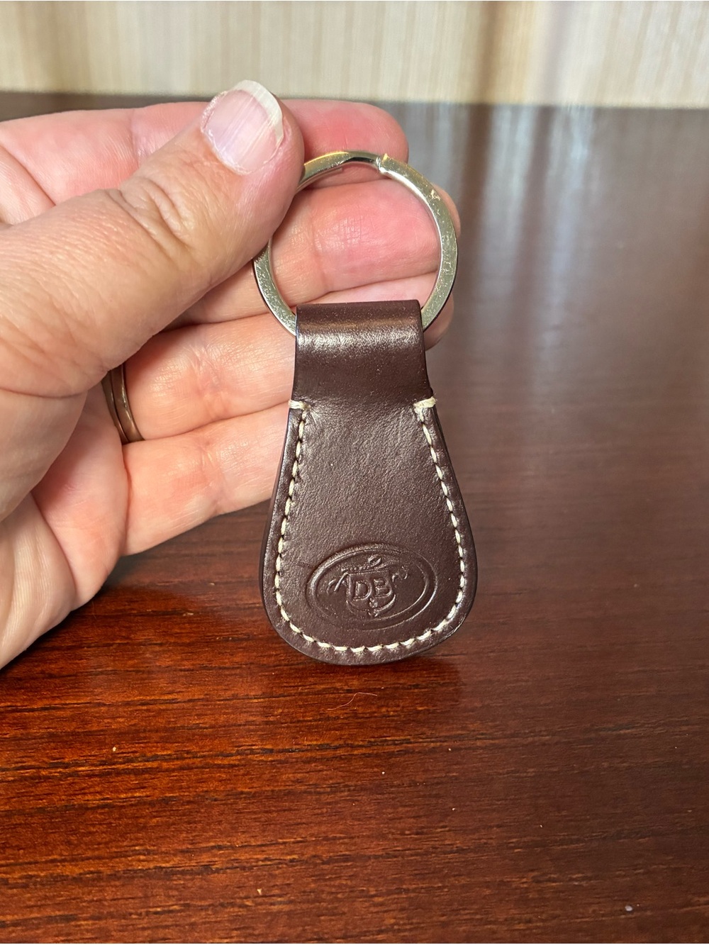 Dooney & Bourke Brown Leather Key Fob Keychain